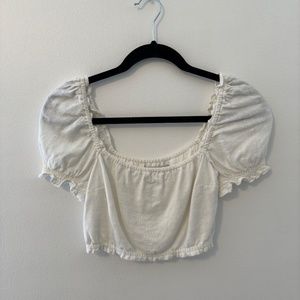 Abercrombie white puff sleeve shirt!